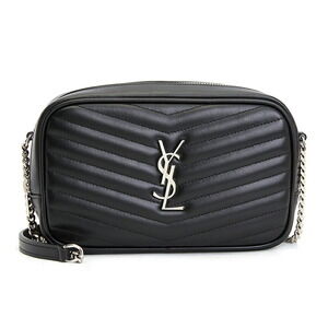 Saint Laurent Lou camera bag black chevron quilted calfskin leather